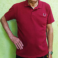 Великий 56 розмір. Чоловіча трикотажна футболка, бордового кольору. Летюча теніска ПОЛО з коміром