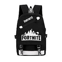 Рюкзак чорний Backpack Fortnite шкільний портфель для підлітків дівчаток | рюкзак фортнайт (школьный рюкзак)