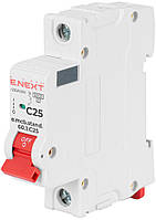 Модульный автоматический выключатель e.mcb.stand.60.1.C25, 1р, 25А, C, 6кА, автомат одноклавишный электрически
