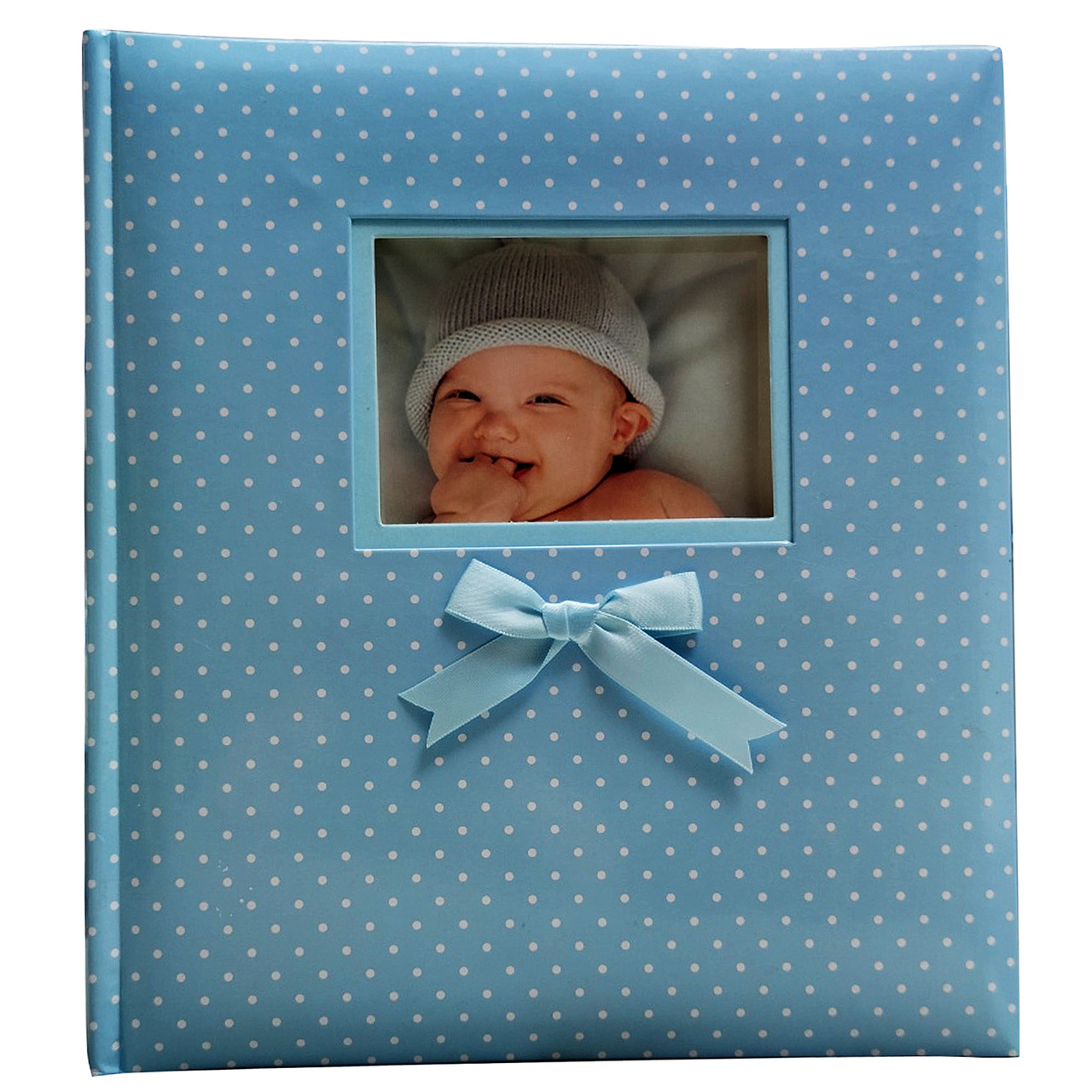 Фотоальбом Дитячий "Блакитний з бантиком" 200 фото 13/18 (книжкова обкладинка місце для записів), фото 1