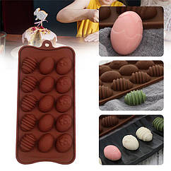 Силіконова форма для шоколаду Великодні яйця 21*10.5 см
