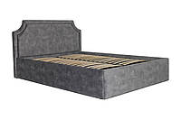 Кровать двуспальная мягкая MeBelle ASTIE 160 х 190 см с ламельной основой и ящиком, премиальный серый велюр