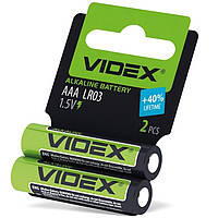 Батарейки щелочные VIDEX LR03/AAA SHRINK CARD 2шт