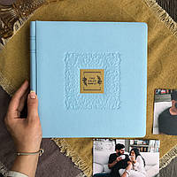 Альбом для фотографій з картонними листами з екошкіри "Family Stories" Блакитний 23х23 см RM05-01