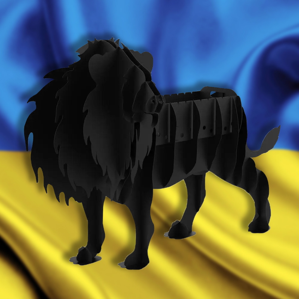 Мангал подарунковий Лев 3D, Мангали у формі тварин із товстої сталі, дорогий подарунок Фламенту
