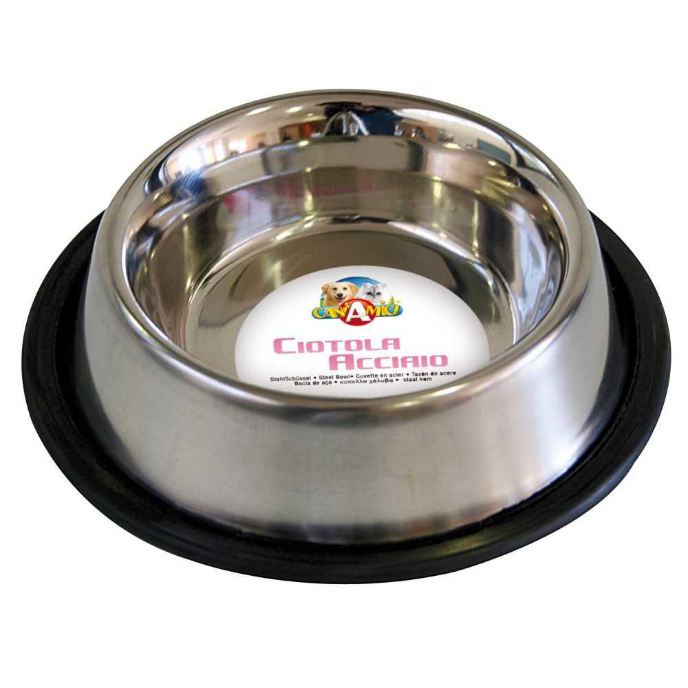 Photos - Pet Bowl Croci Миска  на резиновой кромке, C6FK3002 нержавеющая сталь, 0.24 л, 16 см 