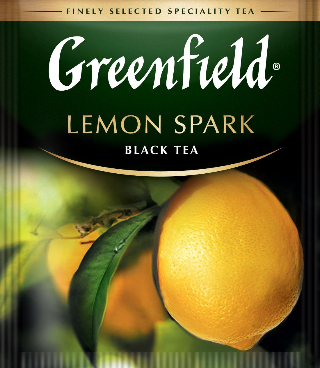 Чай Грінфілд чорний з лимоном Lemon Spark 100 пакетиків ХоРеКа