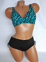 ОПТ Купальник з м'якою чашкою, з'ємний поролон Z.Five 55629 бірюзовий 42-50 на 46 48 50 52 54 розмір, фото 3