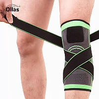 Бандаж колінного суглоба KNEE SUPPORT/Наколінник еластичний для суглобів, колір сіро-зелений