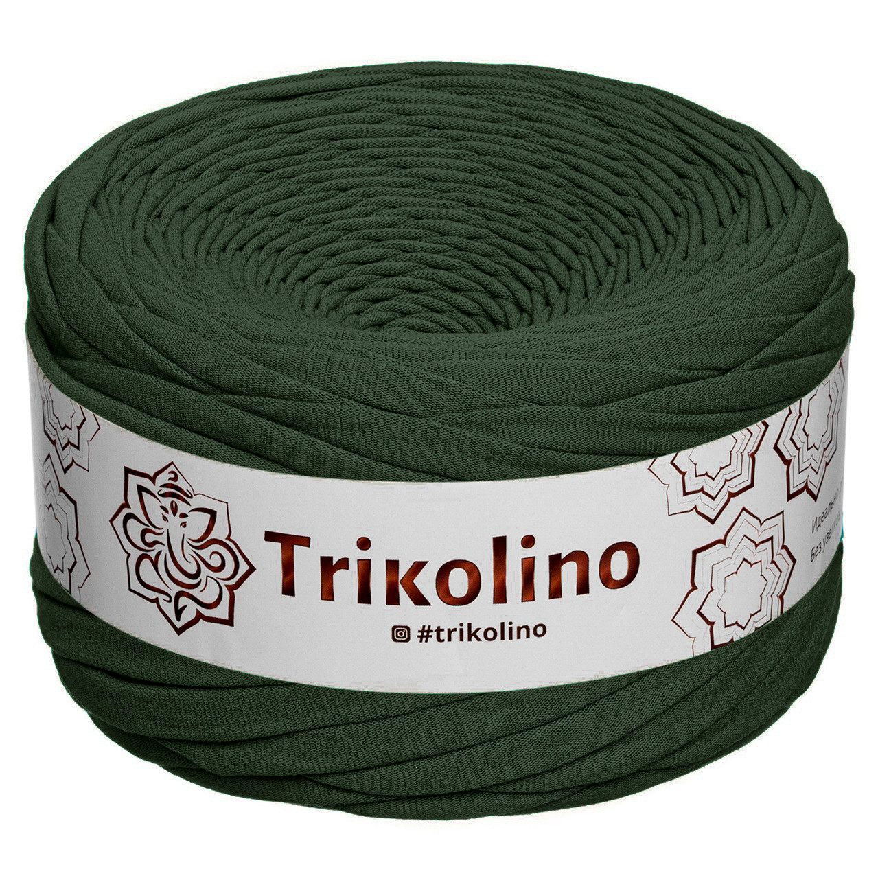 Трикотажна пряжа Trikolino, 7-9 мм., 50 м., Оливковий хакі, нитки для в'язання, фото 1