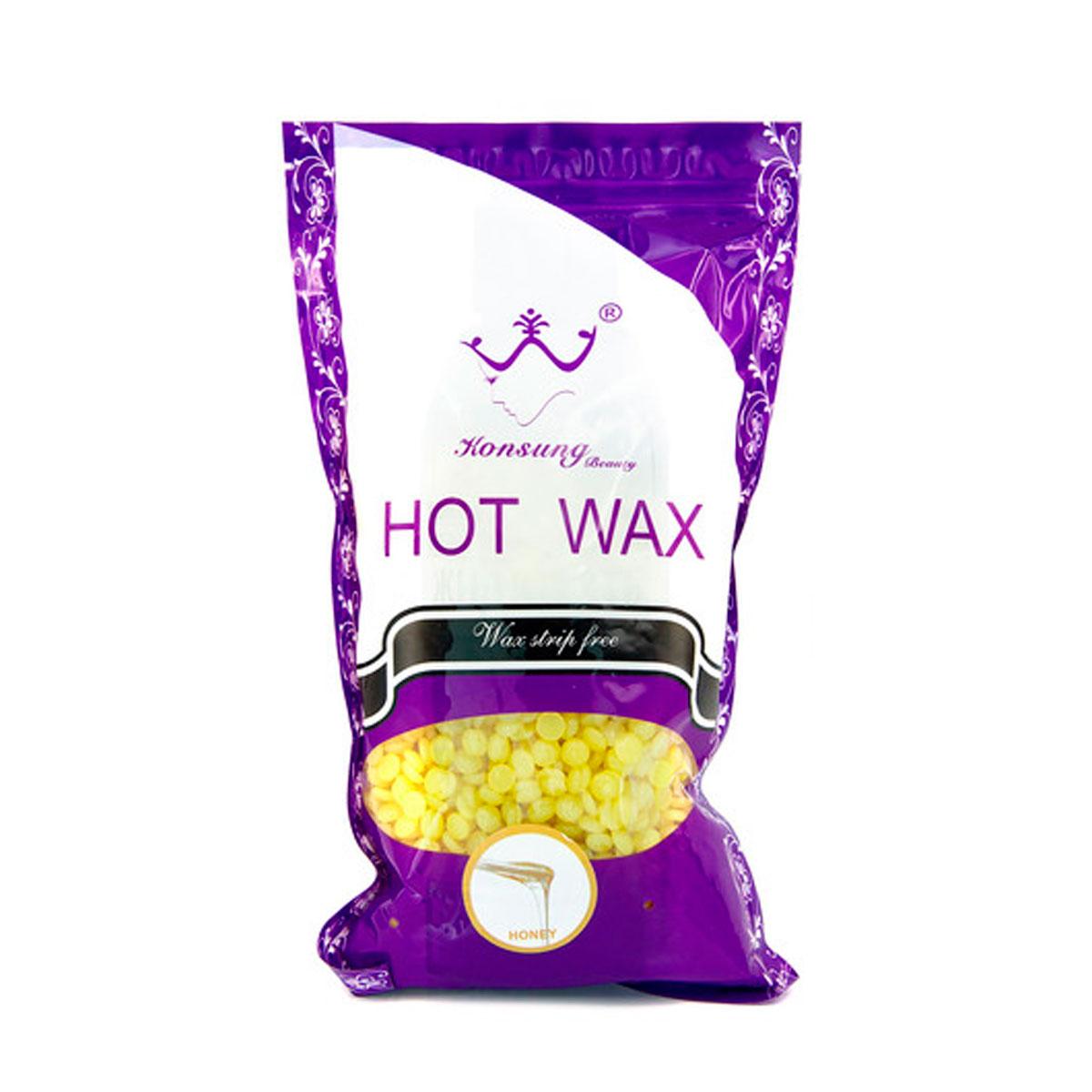 Плівковий віск у гранулах для депіляції Konsung Beauty Hot Wax мед, 500 г