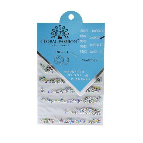 Камені кристал кольорові Global Fashion Svarovski 720 шт., Ss 3, 4, 5 фасування 028, фото 1