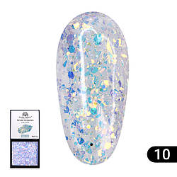 Гель-фарба з глітером Global Fashion Solid Sequins color gel 10, 5 г