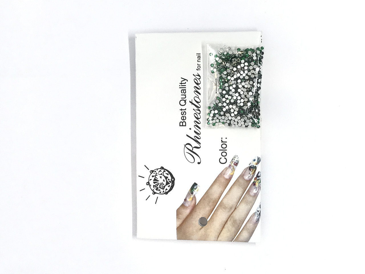 Стрази для нігтів Global Fashion Rhinestones Green, фото 1