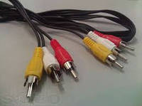 Шнур соединительный 3RCA-3RCA(тюльпан-тюльпан), 1.2м