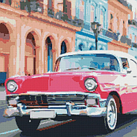 Алмазна картина за номерами Рожеве авто Гавани 50х50 см GA0007 (Strateg)