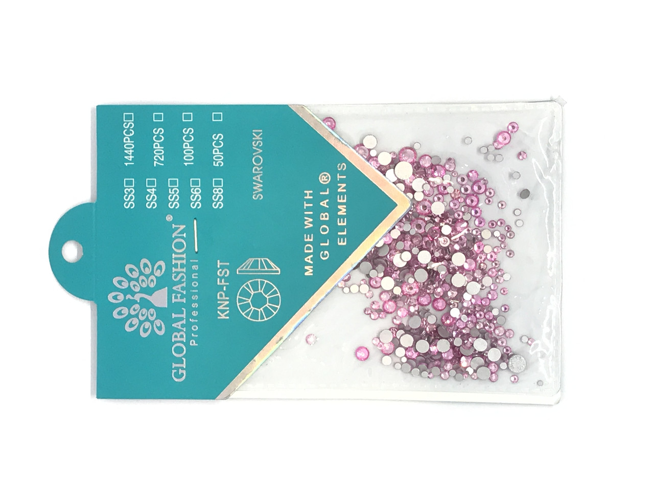 Камені Swarovski Global Fashion, rose, Мікс розмір, фото 1