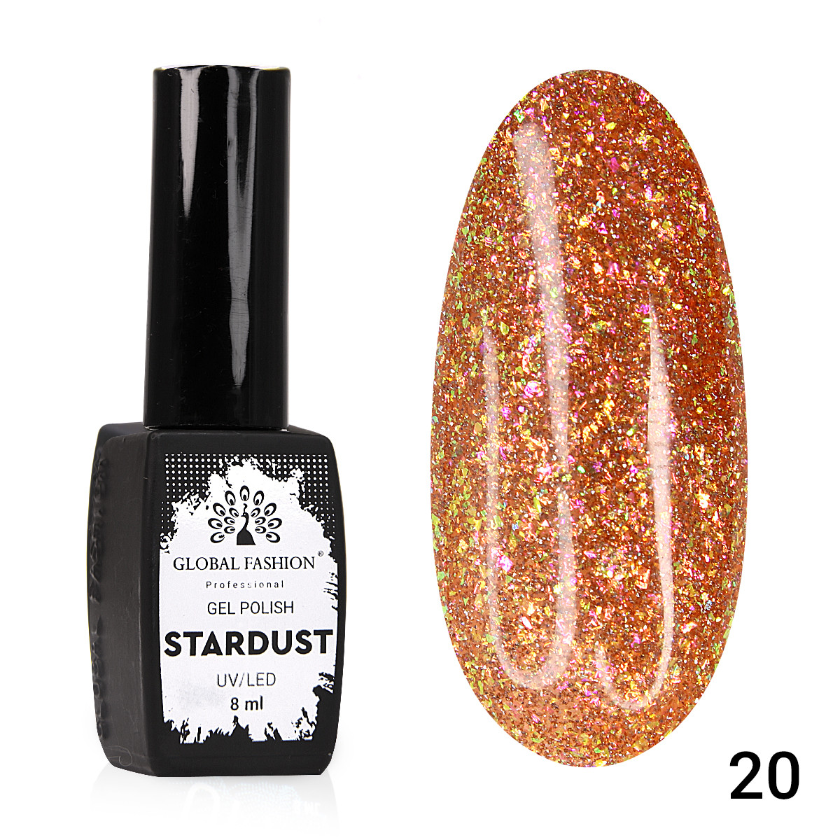 Гель-лак Global Fashion Stardust #20, 8 мл