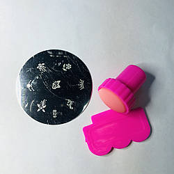 Набір стампінг Global Fashion, друк + диск рожевий