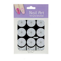 Трафарет для нігтів Global Fashion (чорні та білі) NF317