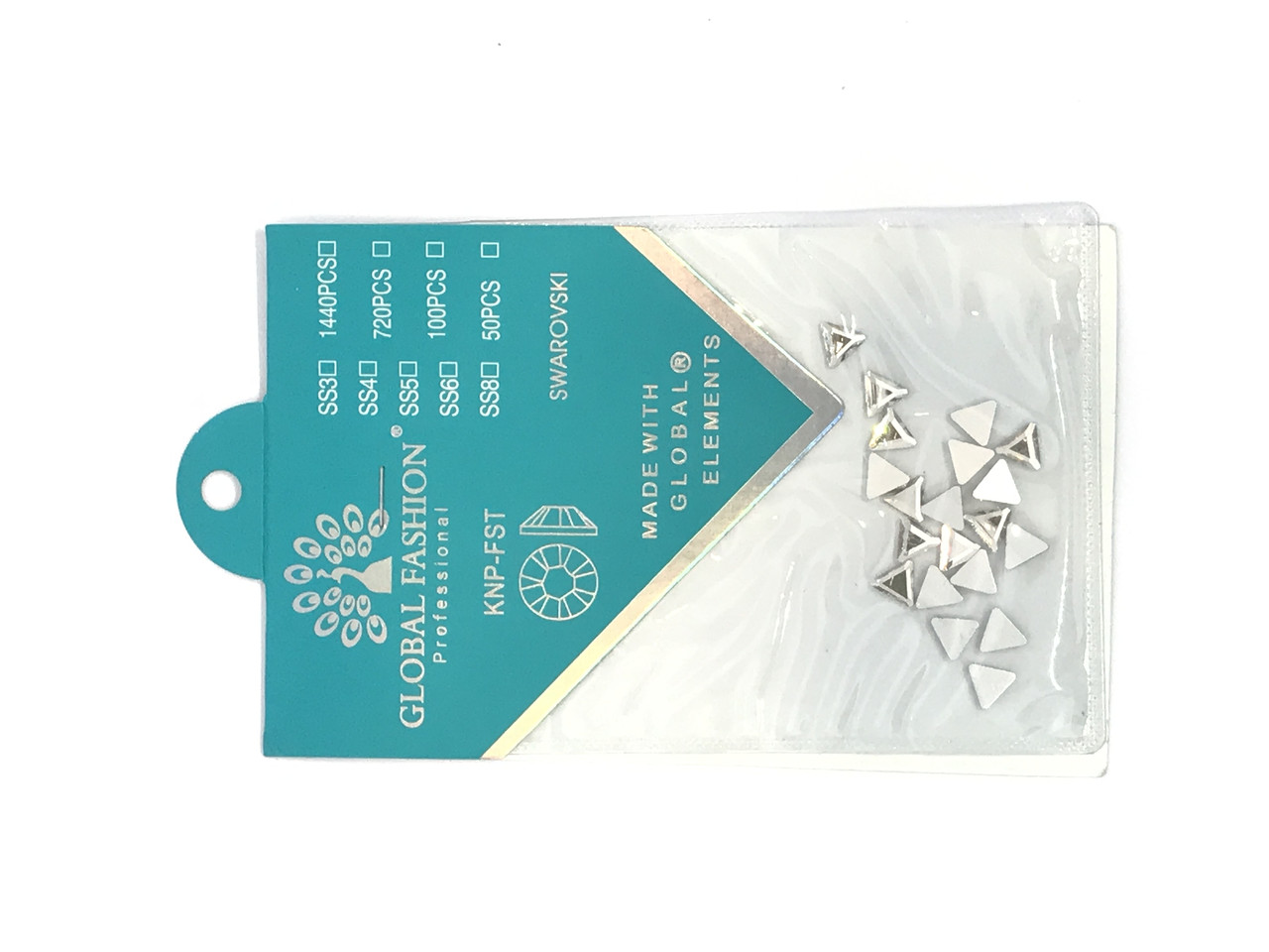 Декор для нігтів Global Fashion, прозорі трикутники, фото 1