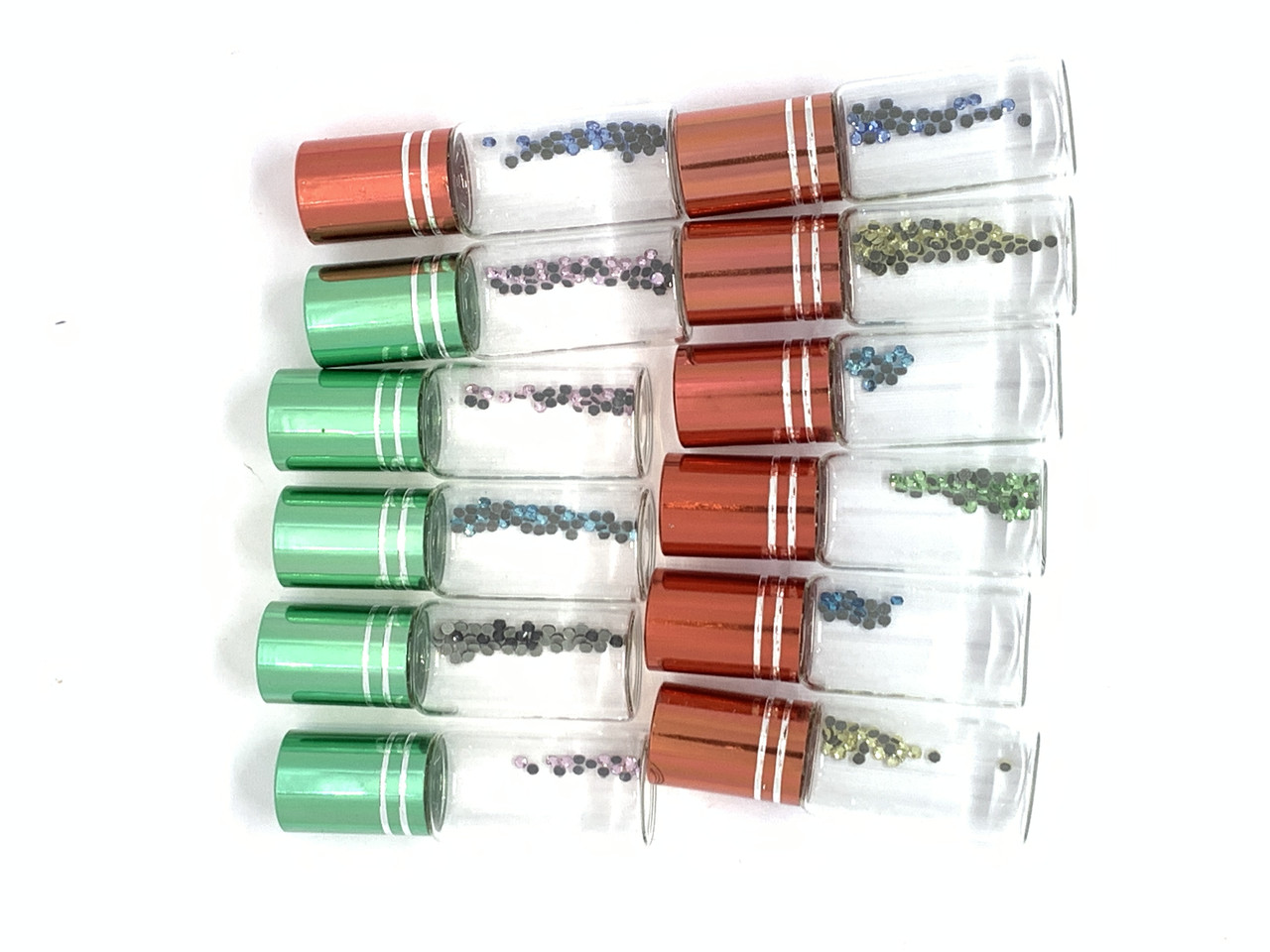 Стрази для нігтів у пляшечках Global Fashion, 12 кольорів, фото 1