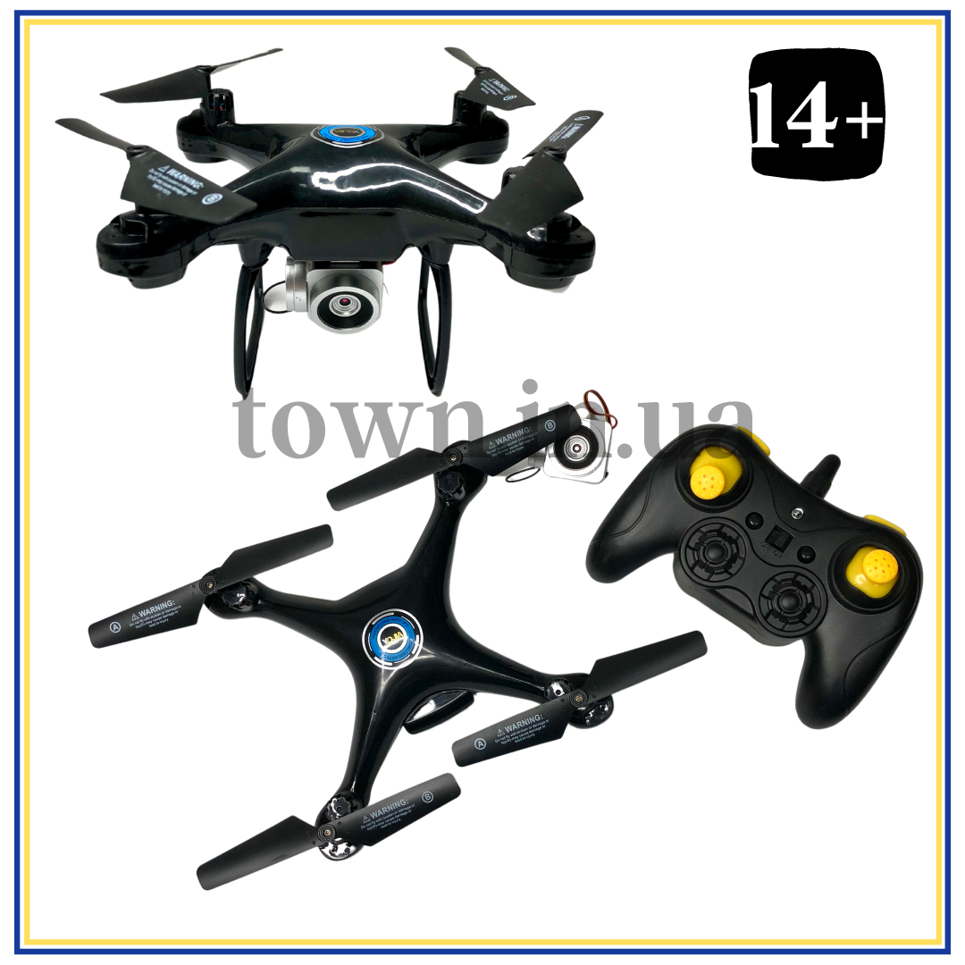 Квадрокоптер із камерою D-74 на радіокеруванні, іграшка квадрокоптер дрон на пульті керування для дітей, фото 1