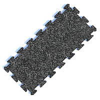 Гумовий пазл Мікс PuzzleGym GymStyle 890х400х30 мм (сірий-чорний)