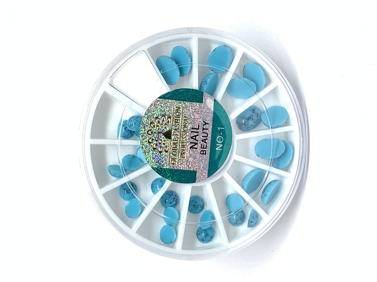Декор для нігтів в карусель Global Fashion, мармур, колір блакитного, фото 1