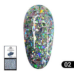 Гель-фарба з глітером Global Fashion Solid Sequins color gel 02, 5 г