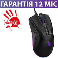 Ігрова миша Bloody W90 Max Panda чорна, дротова, з підсвічуванням, геймерська мишка бладі