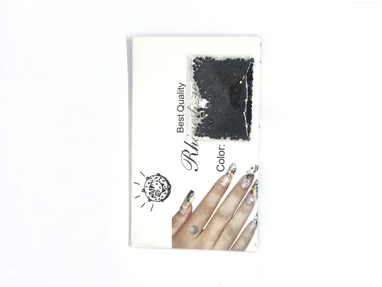 Стрази для нігтів Global Fashion Rhinestones black, фото 1