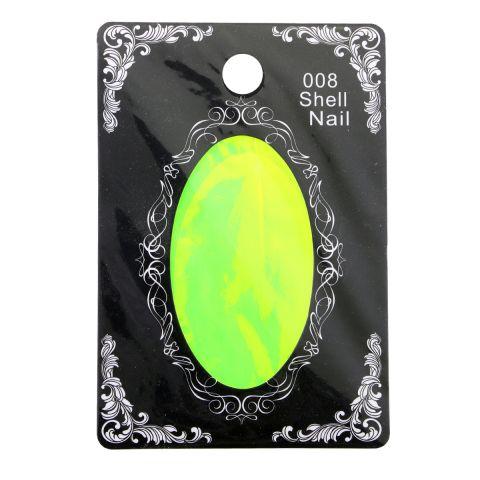 Наклейки для нігтів біте скло Global Fashion, зелений, 1 шт., Shell Nail, фото 1