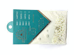 Декор для нігтів Global Fashion, перли білі з декором