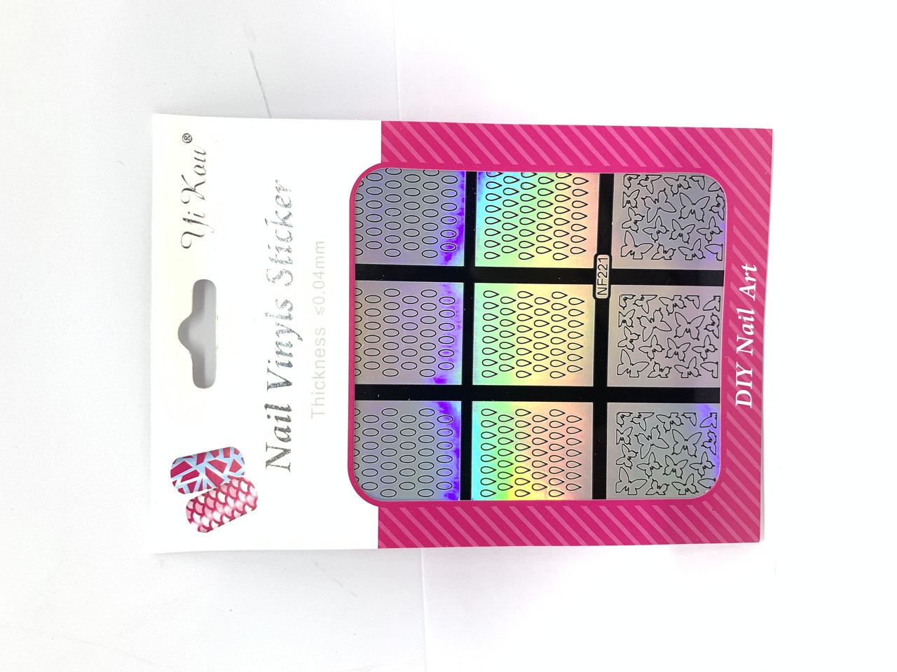 Трафарет для дизайну нігтів Global Fashion " метелики і краплі " NF221, фото 1