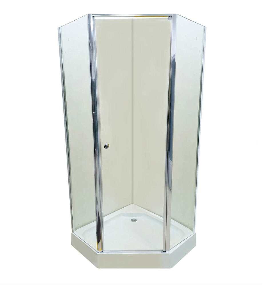 Душова кабіна 90x90 п'ятикутна з низьким піддоном, матова Atlantis B-009-9