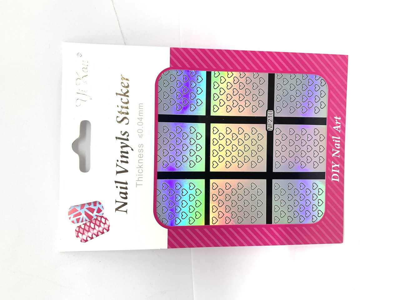 Трафарет для дизайну нігтів Global Fashion " Сердечка серця "NF210, фото 1