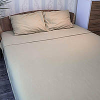 Комплект двуспальный постельного белья 180х215 Поплин GM Textile 120 г/м2 Хлопок (Светло-коричневый) 2 х 40х60