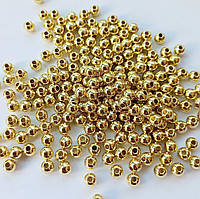 Бусины гальванические, золотистые, 5 мм (100 шт.)