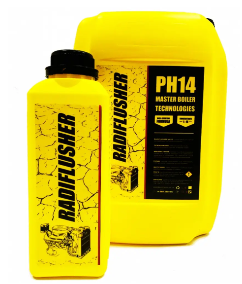 RADIFLUSHER pH14, 1 л - луговий очищувач системи охолодження, пічки, радіатора автомобіля