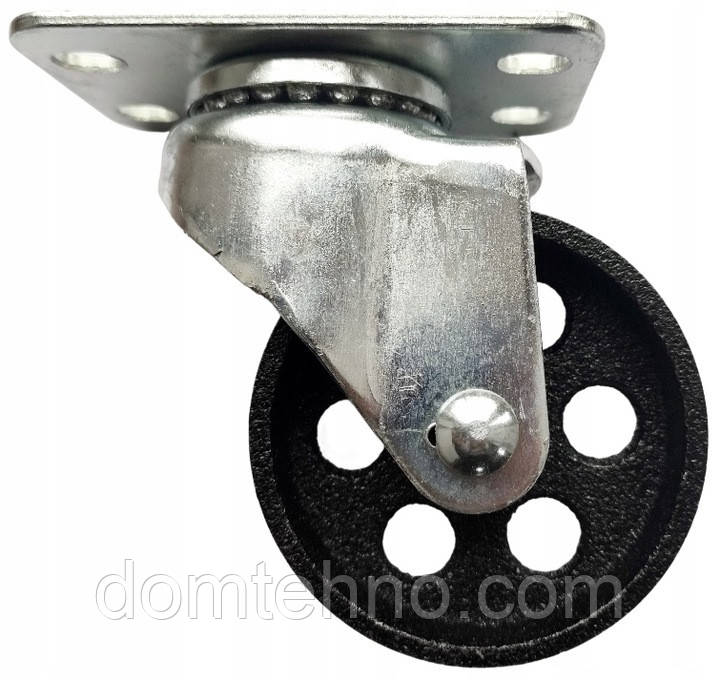 Колеса з поворотним кронштейном із майданчиком для крана гусака 2т 75 мм