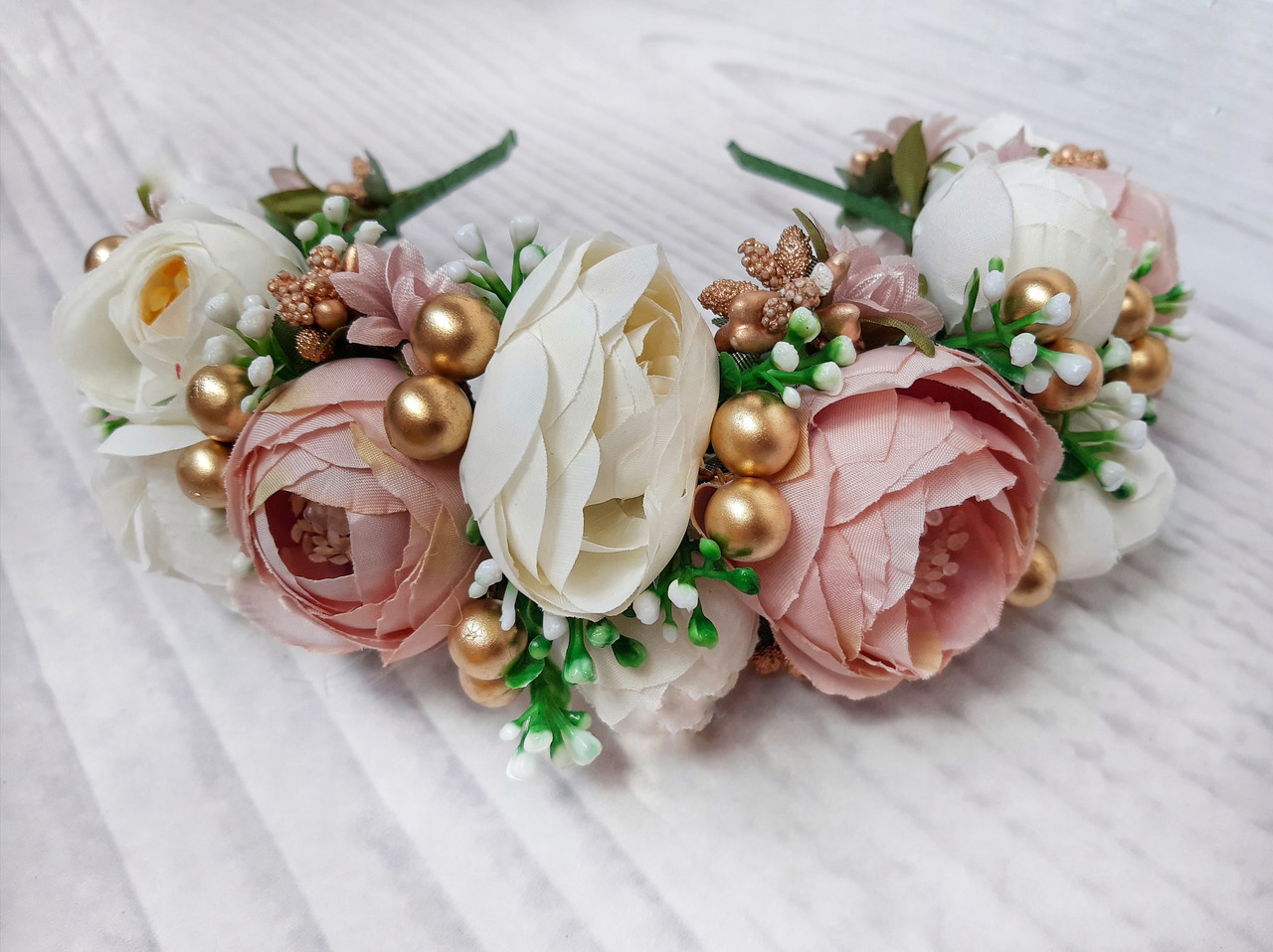 Обруч для волосся Мальви молочно-бежевий, фото 1