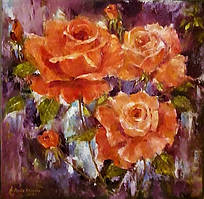 Картина "Помаранчеві троянди"