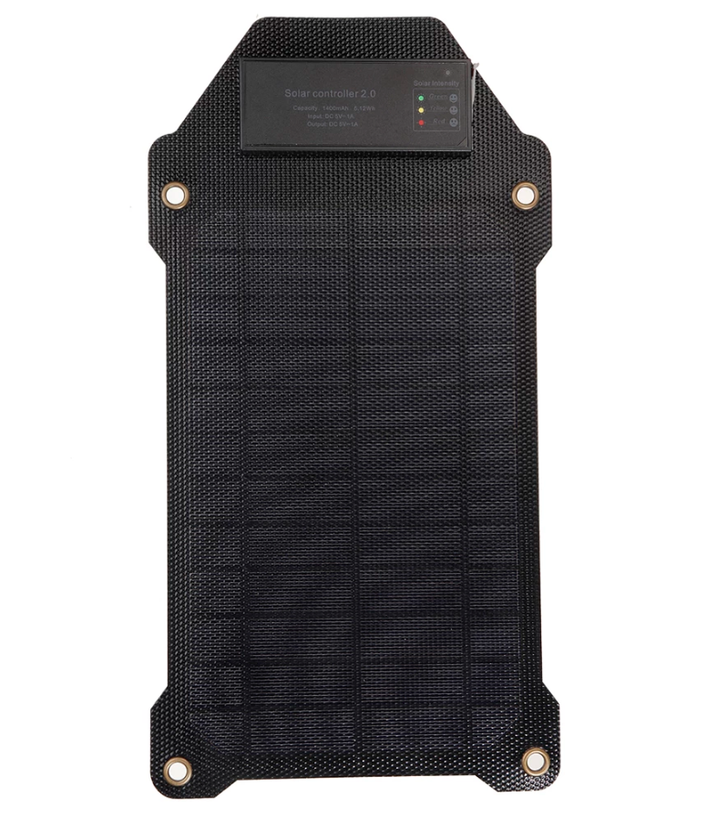 Портативна сонячна батарея USB Solar Charger 5 V 1 А 10 W панель ККД 23% + акумулятор PowerBank 1400mAh