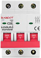 Модульний автоматичний вимикач e.mcb.stand.45.3.C63, 3р, 63А, C, 4,5 кА