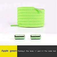 Эластичные плоские шнурки для обуви Apple Green