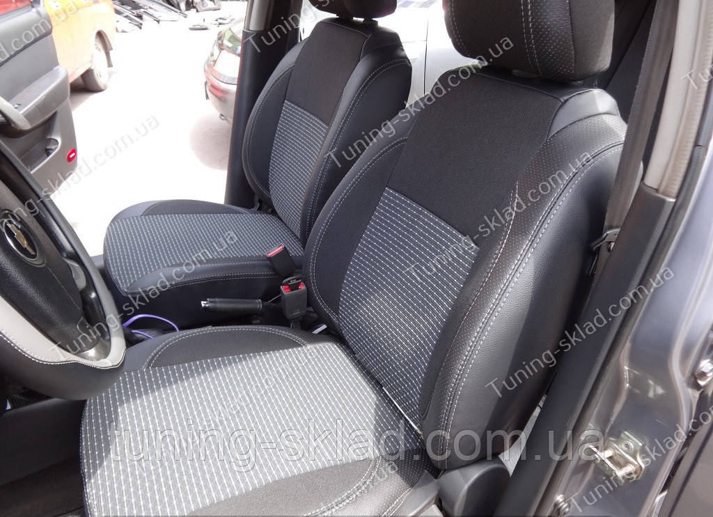 Чохли на сидіння Шевроле Авео Т250 (чохли з екошкіри Chevrolet Aveo Т250 стиль Premium), фото 1
