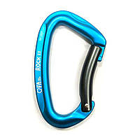 First Ascent Карабін ROCK II BENT LIGHT BLUE/GREY (голубий-чорний) - з вигнутою скобкою для відтяжок.