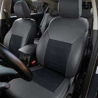 Чехлы на сиденья из экокожи Honda HR-V II (RU) 2015-2022 EMC-Elegant Серый + Черный