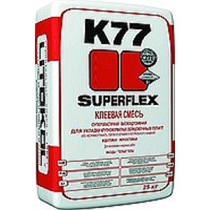 Клей для великоформатного керамограніта, товстошарових SUPERFLEX К77серый 20кг.Litokol (Італія )